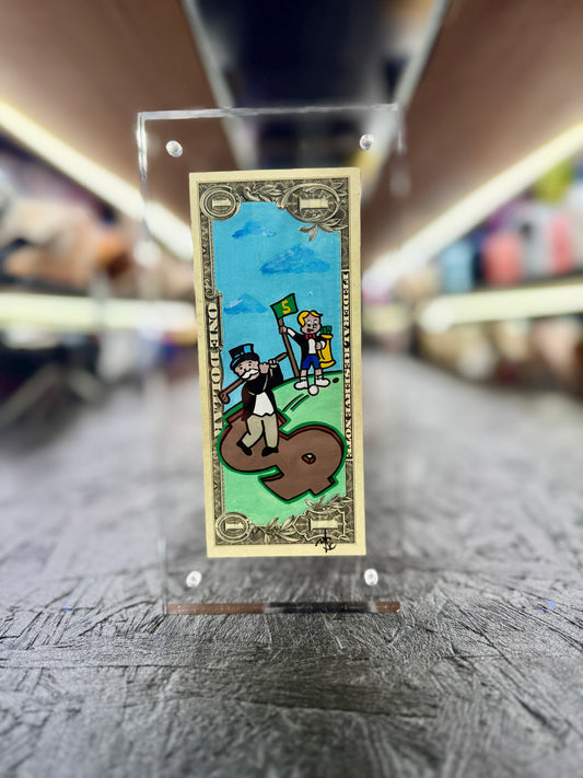 Mr Monopoly $1 Dollar Bill Art 15.8