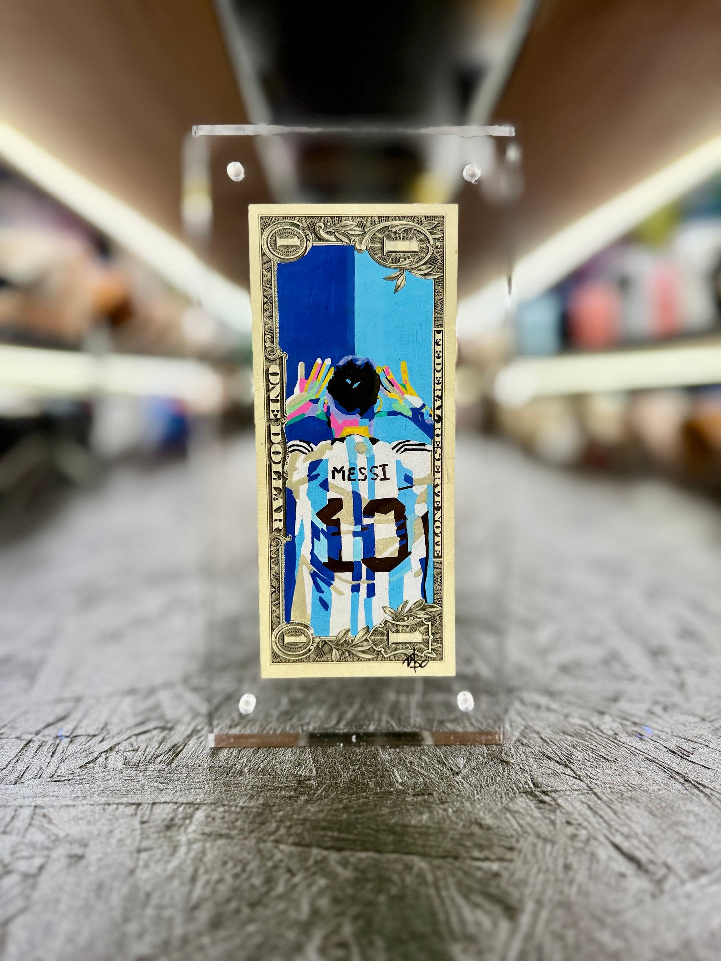 Messi $1 Dollar Bill Art 3.0