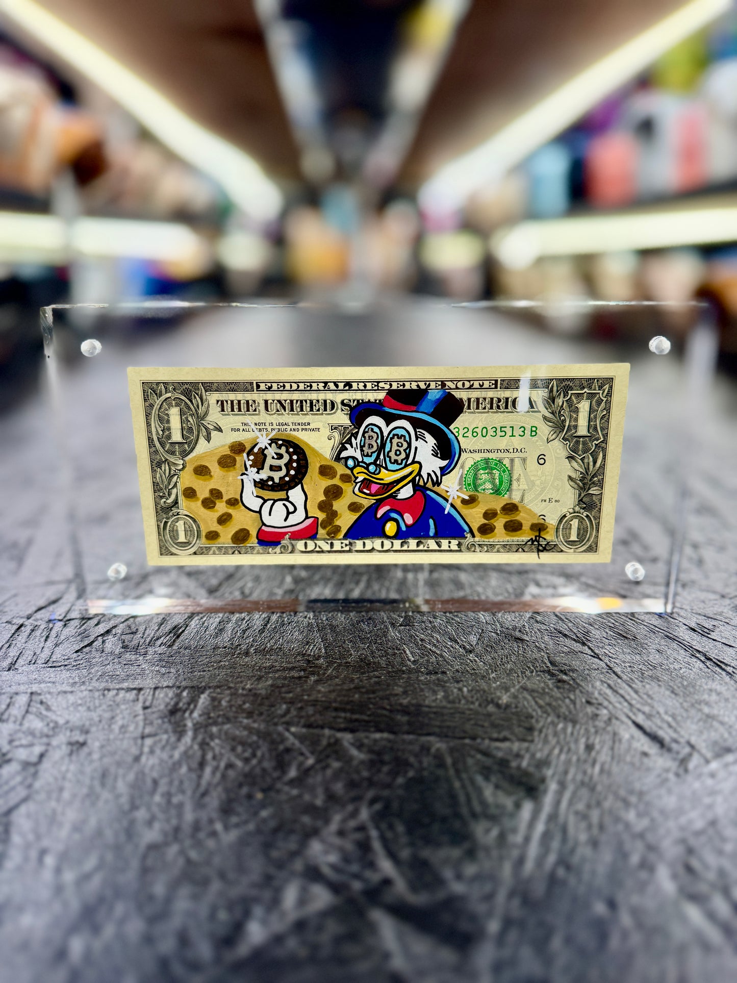 Scrooge McDuck $1 Dollar Bill Art 10.8