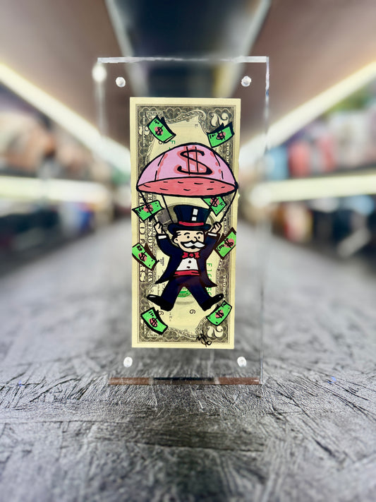 Mr Monopoly $1 Dollar Bill Art 16.5
