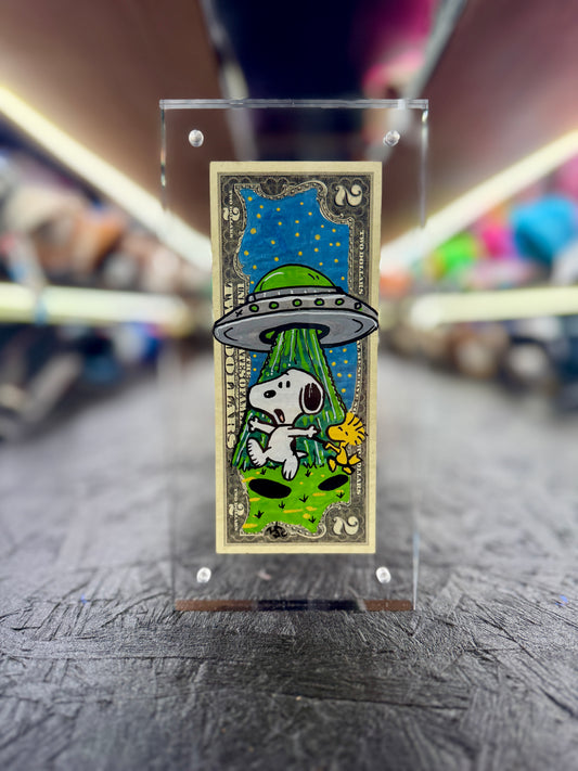 Snoopy $2 Dollar Bill Art 12.5