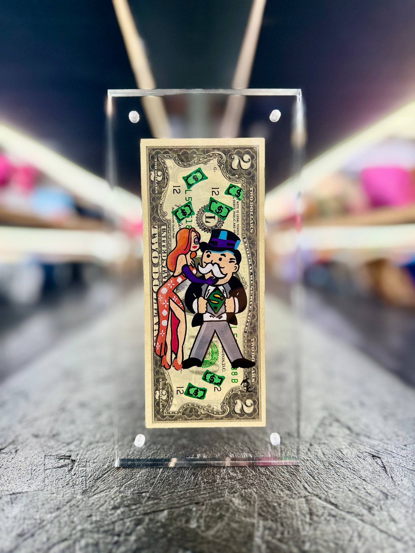 Mr Monopoly $2 Dollar Bill Art 20.0