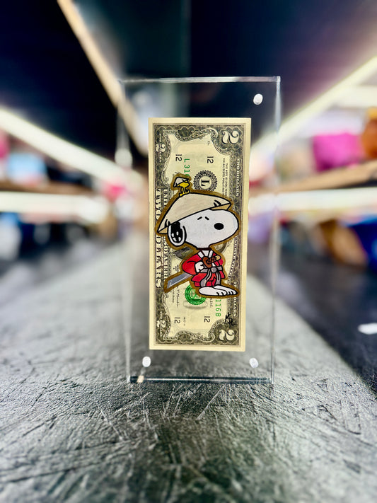 Snoopy $2 Dollar Bill Art 12.7