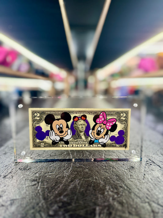 Mickey & Minnie $2 Dollar Bill Art 3.0