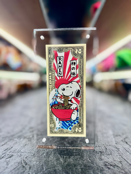 Snoopy $2 Dollar Bill Art 12.8