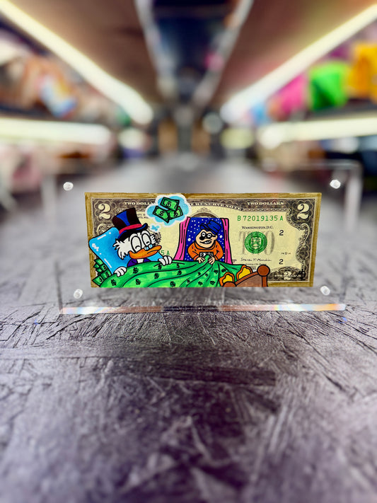 Scrooge McDuck $2 Dollar Bill Art 11.5