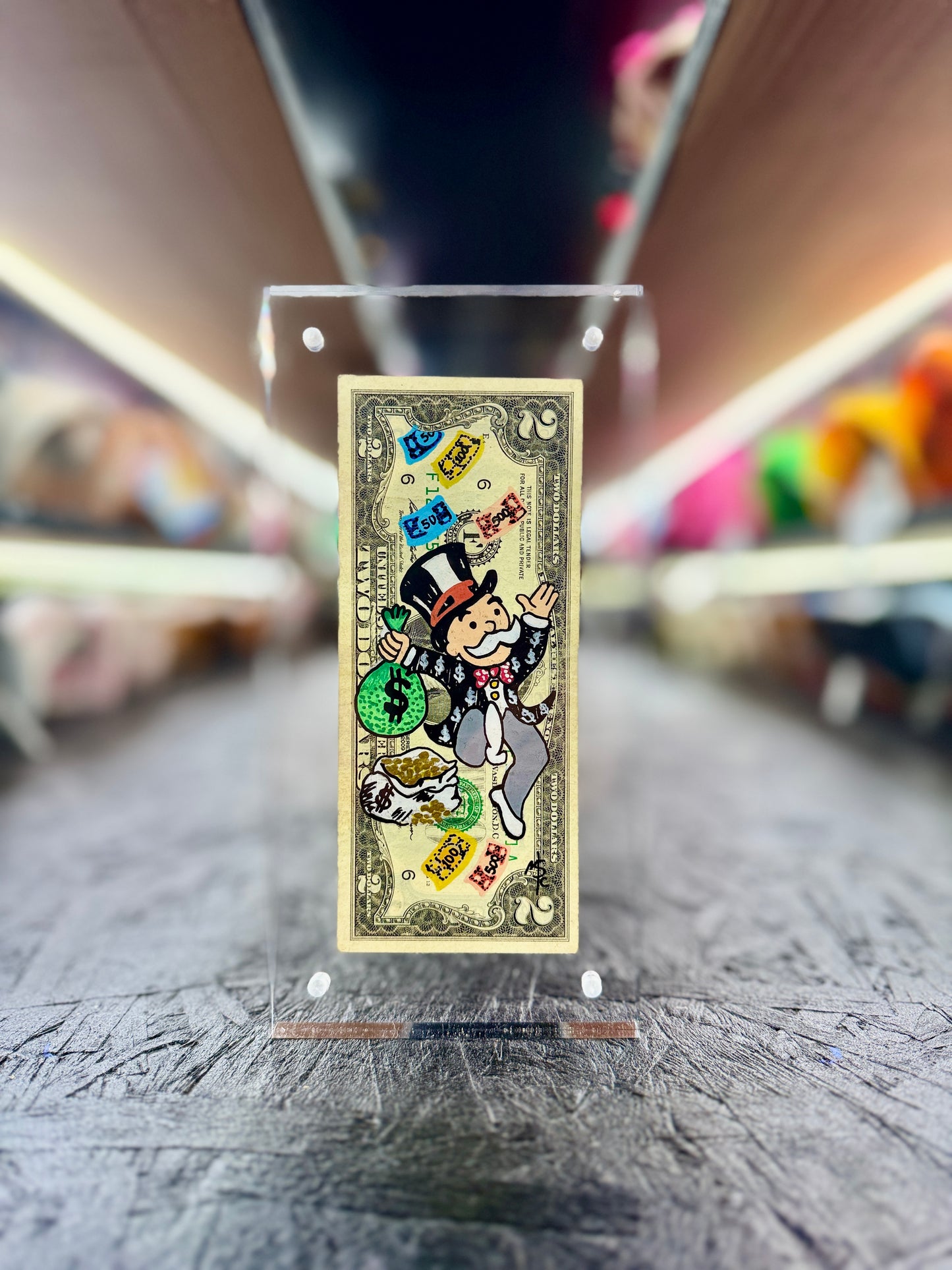 Mr Monopoly $2 Dollar Bill Art 20.2