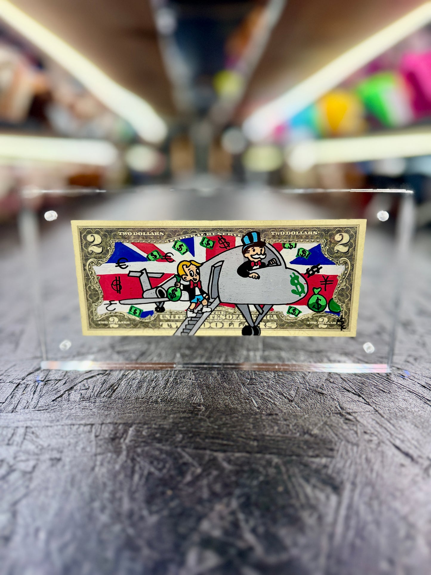 Mr Monopoly $2 Dollar Bill Art 20.3
