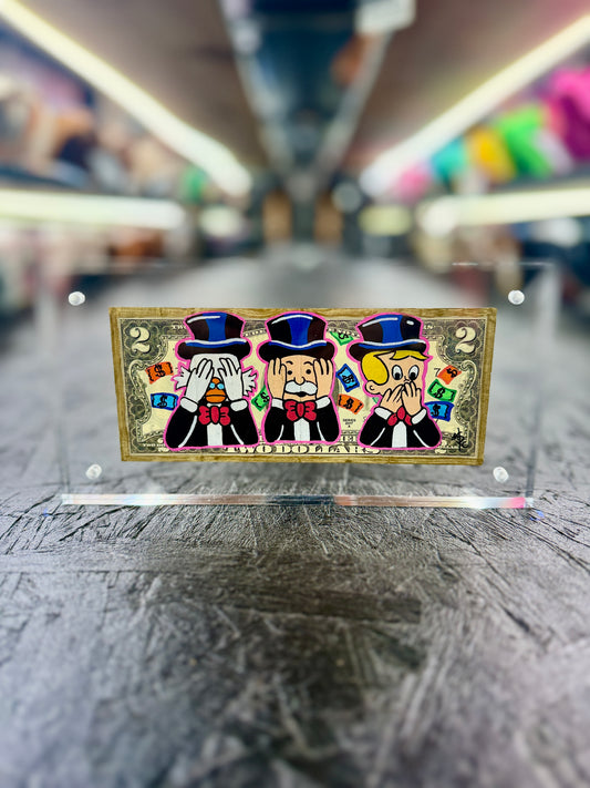 Mr Monopoly/ Richie / Scrooge $2 Dollar Bill Art 20.4
