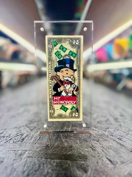 Mr Monopoly $2 Dollar Bill Art 30.4