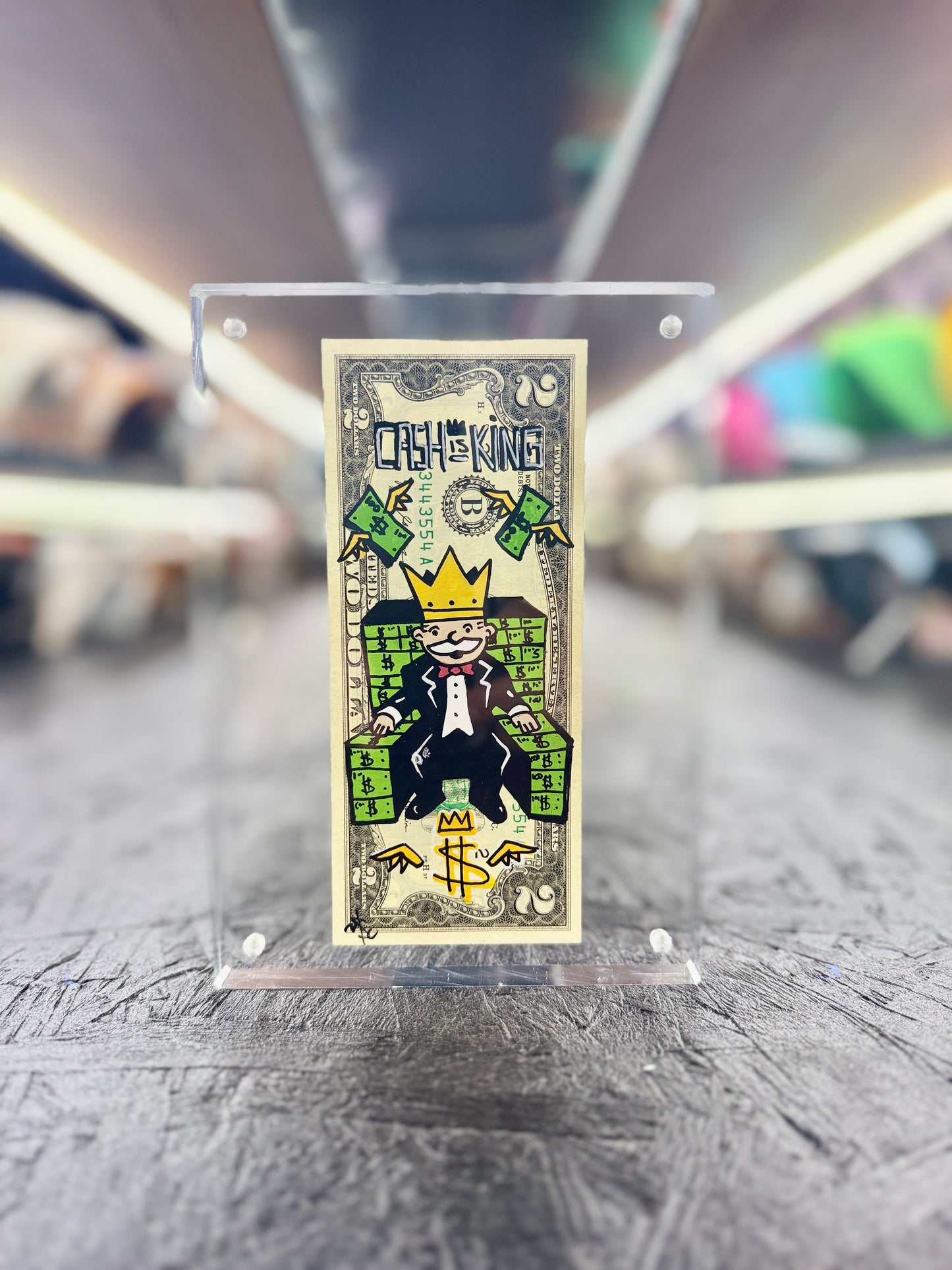 Mr Monopoly $2 Dollar Bill Art 30.7