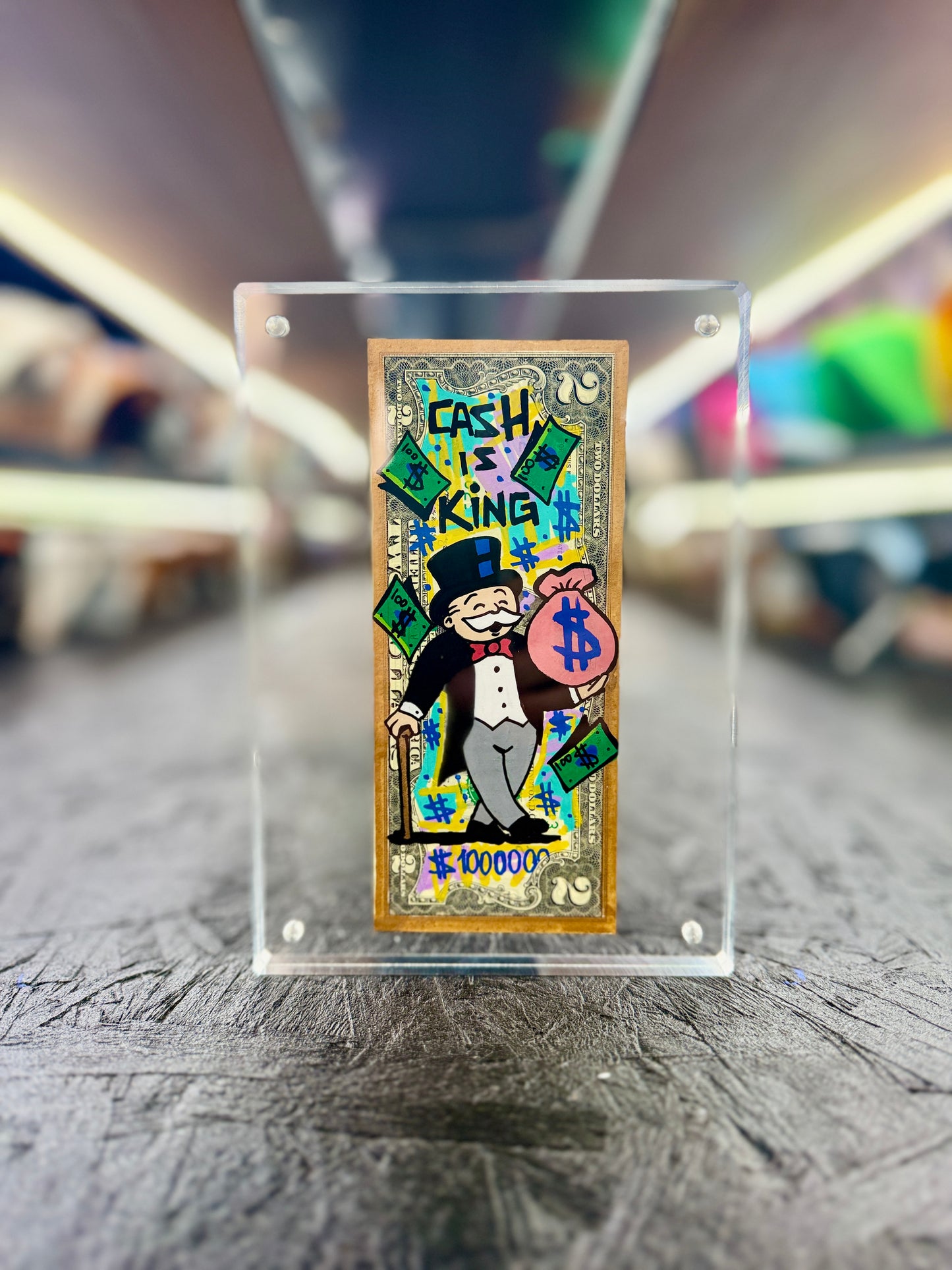 Mr Monopoly $2 Dollar Bill Art 30.9