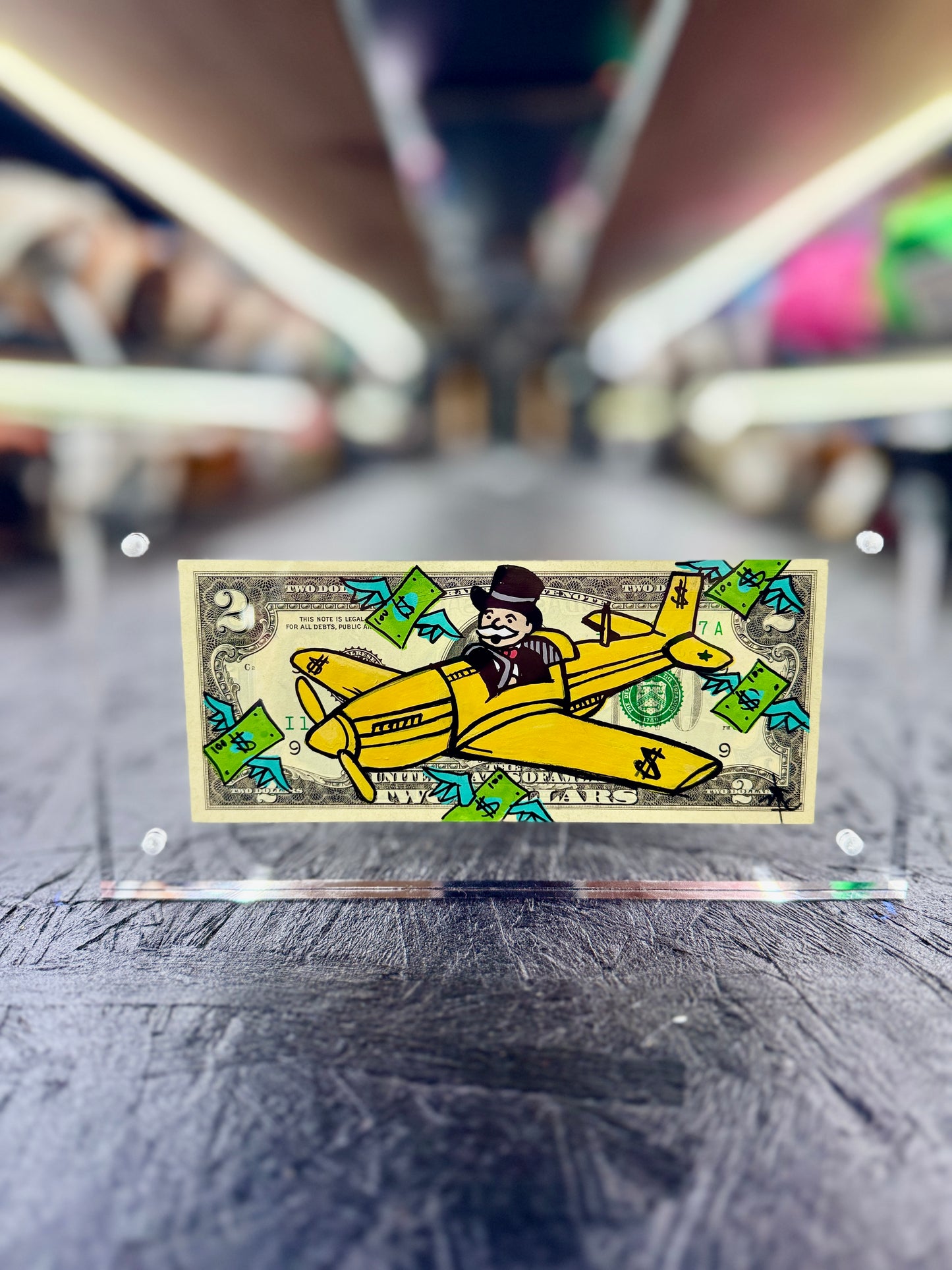 Mr Monopoly $2 Dollar Bill Art 31.1