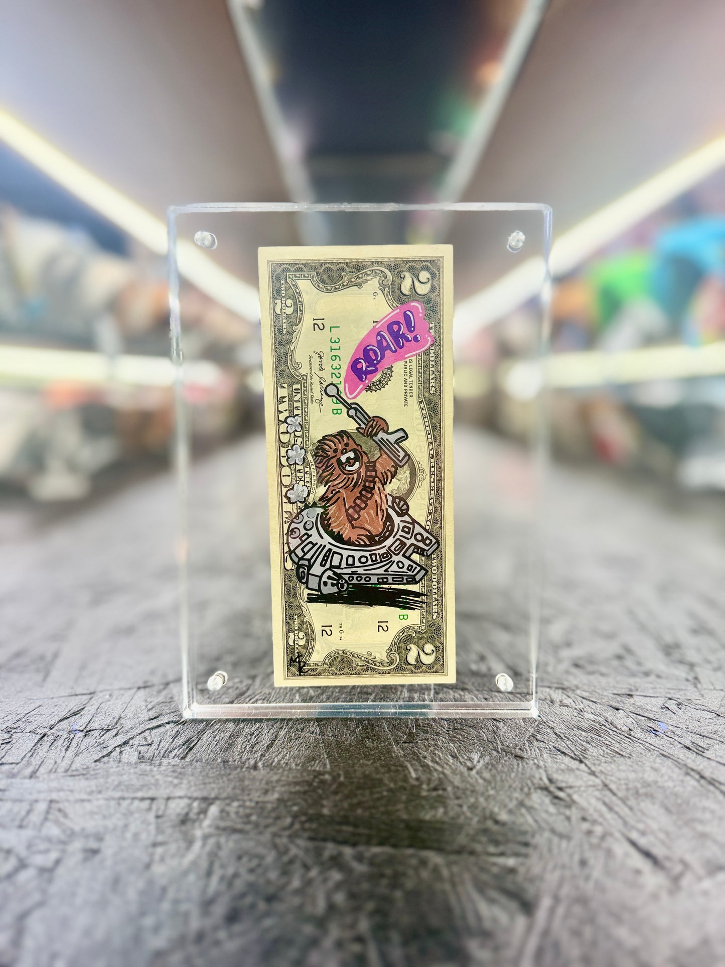 Star Wars Chewy $2 Dollar Bill Art