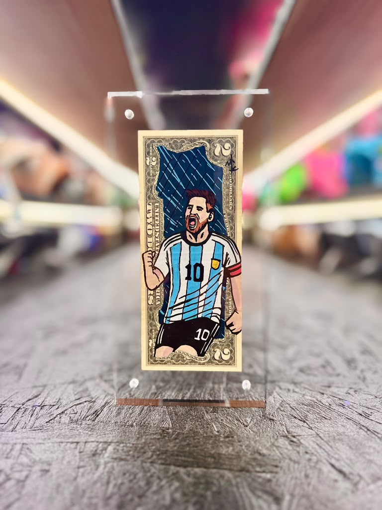 Messi $2 Dollar Bill Art 8.0