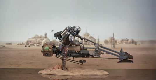 STAR WARS PREMIER COLL DIN DJARIN W/SPEEDER BIKE STATUE