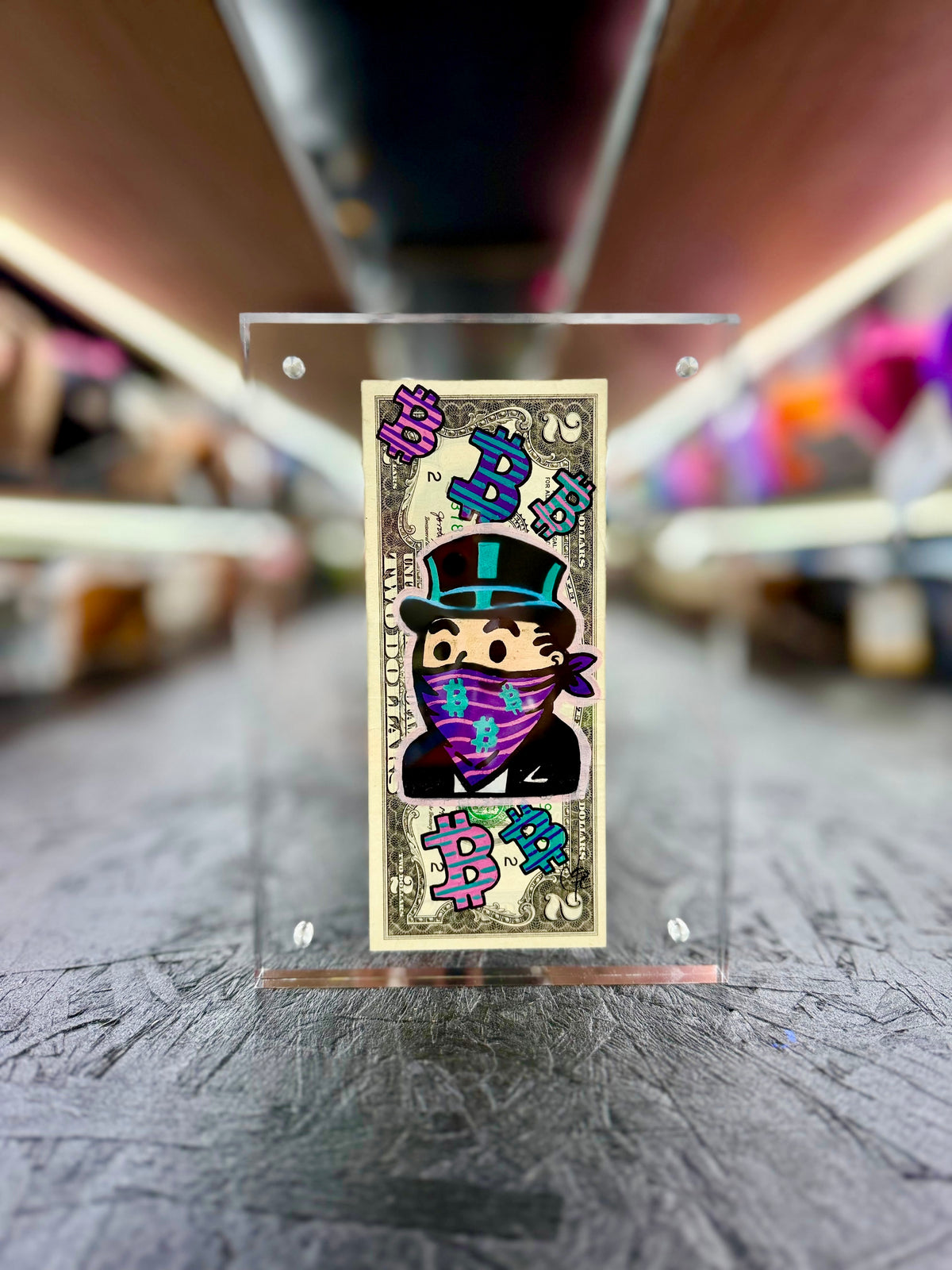 Mr Monopoly $2 Dollar Bill Art 50.9