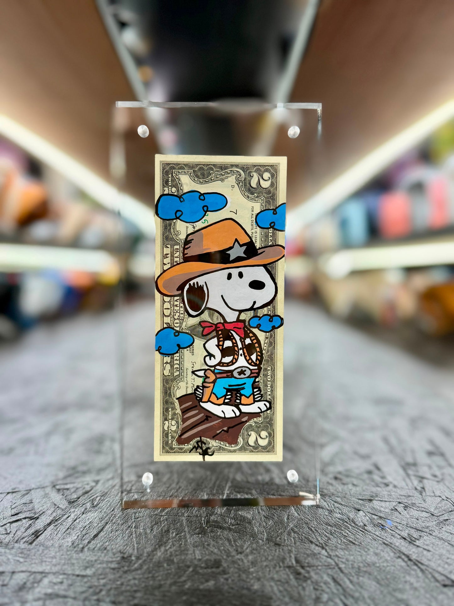 Snoopy $2 Dollar Bill Art 11.6