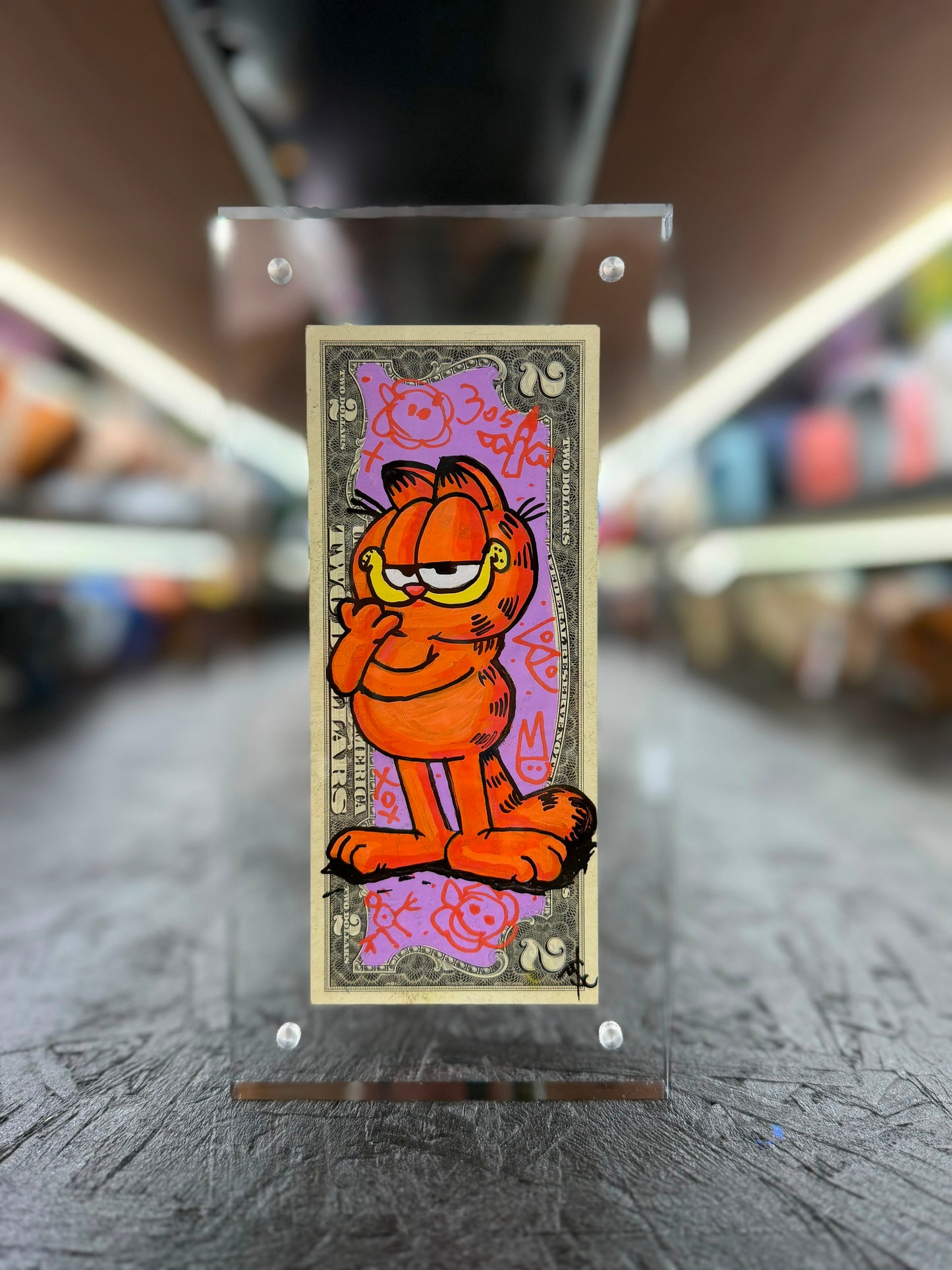Garfield $2 Dollar Bill Art