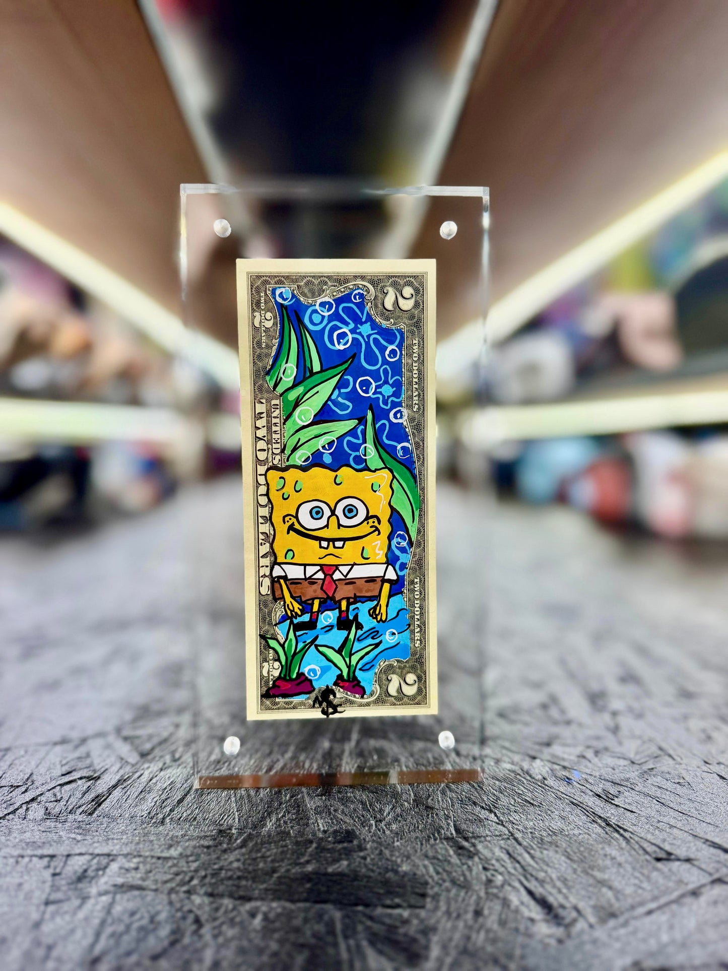 Spongebob Selfie $2 Dollar Bill Art 2.0