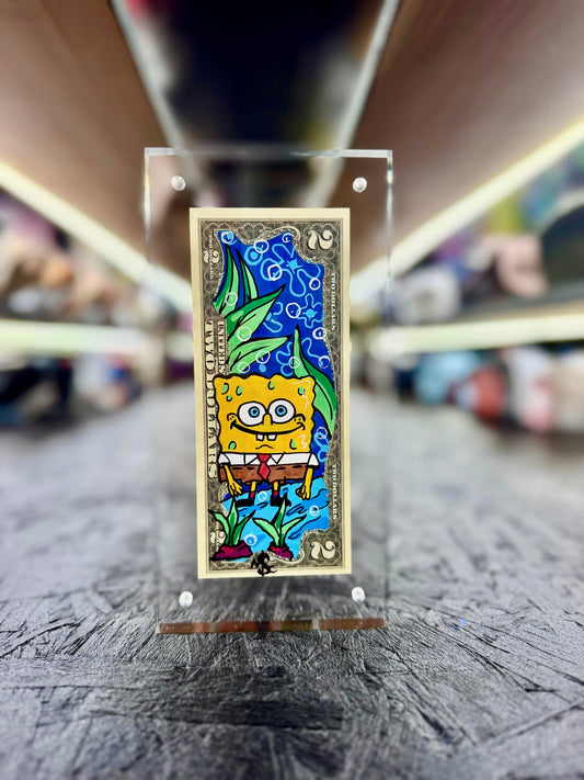 Spongebob Selfie $2 Dollar Bill Art 2.0