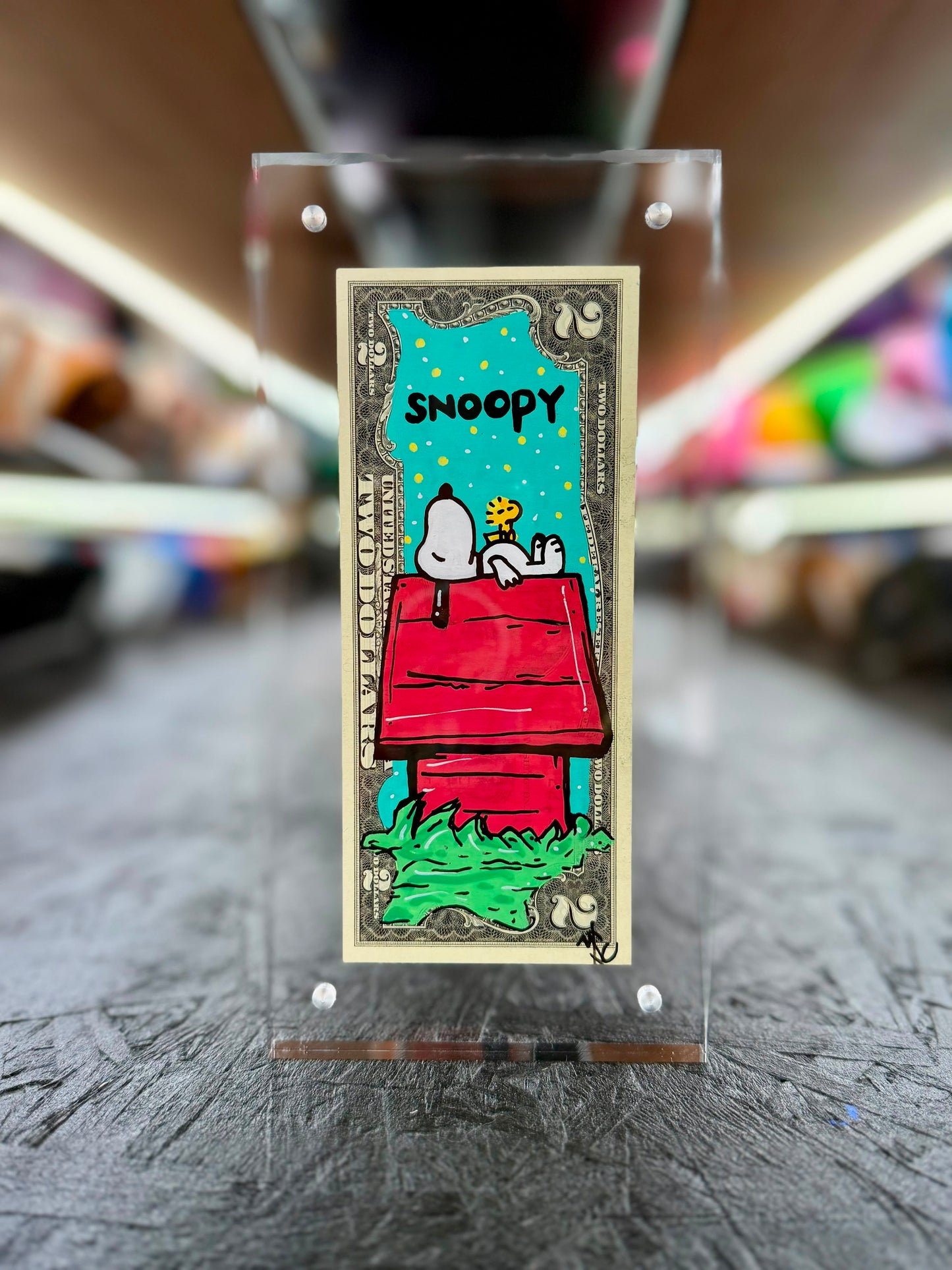 Snoopy $2 Dollar Bill Art 12.3