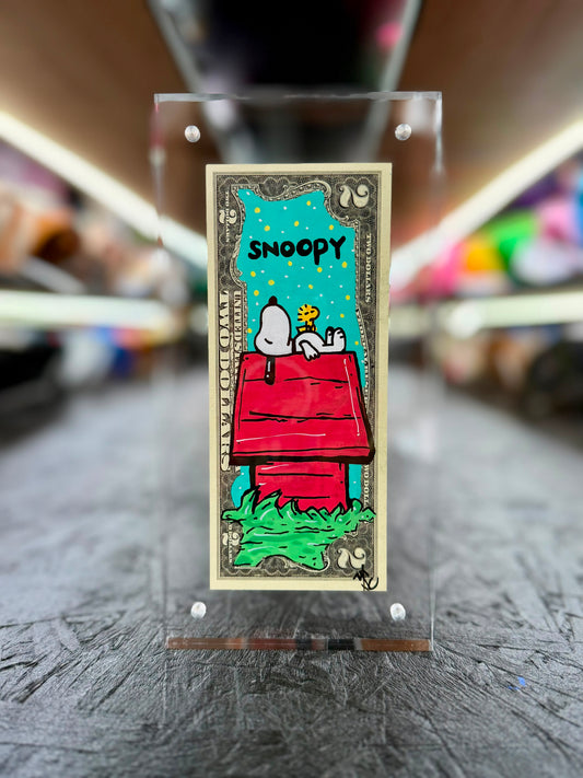 Snoopy $2 Dollar Bill Art 12.3