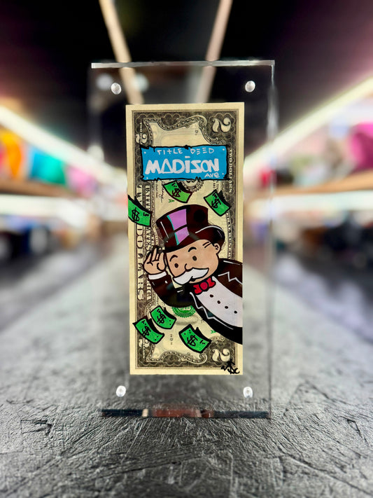 Mr Monopoly $2 Dollar Bill Art 14.8