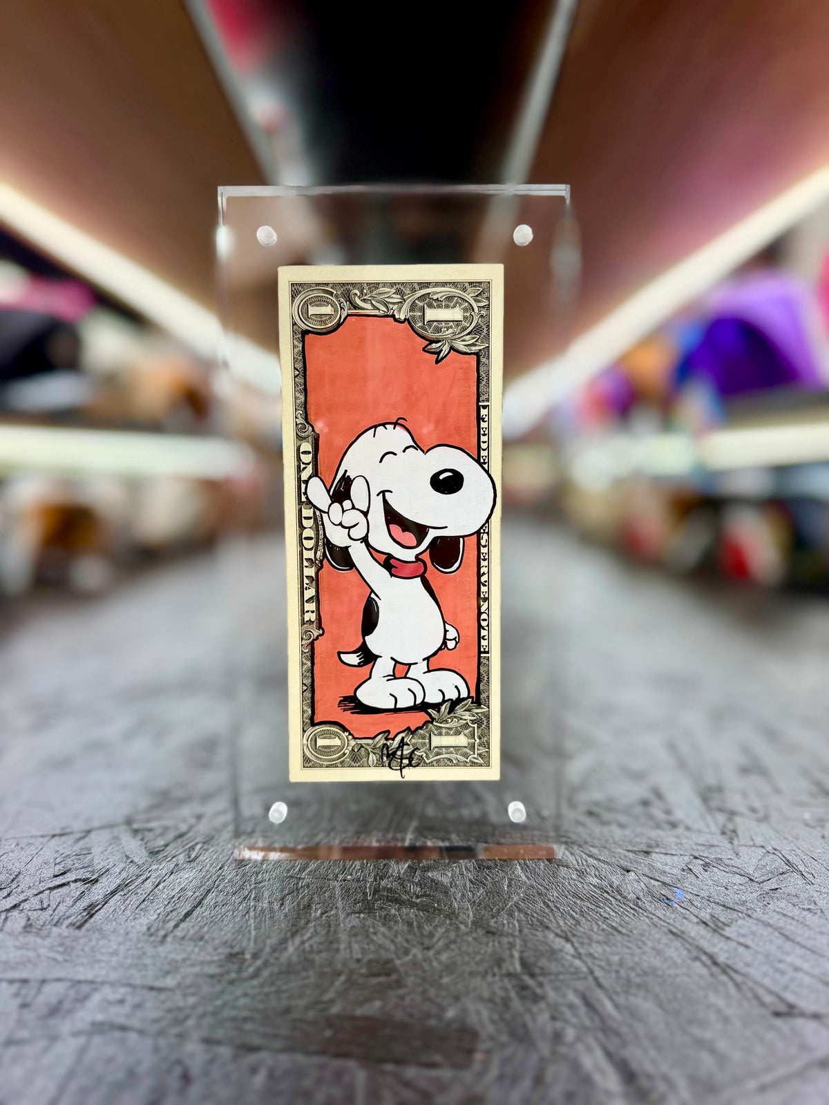 Snoopy $1 Dollar Bill Art 17.6