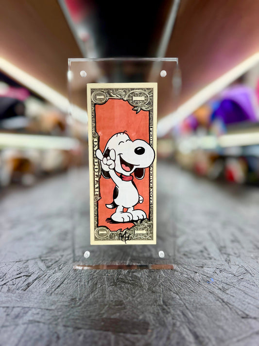 Snoopy $1 Dollar Bill Art 17.6
