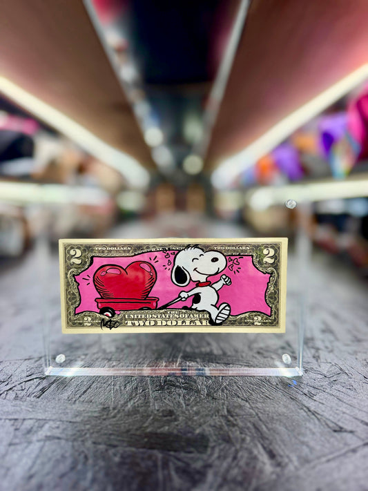 Snoopy $2 Dollar Bill Art 17.9