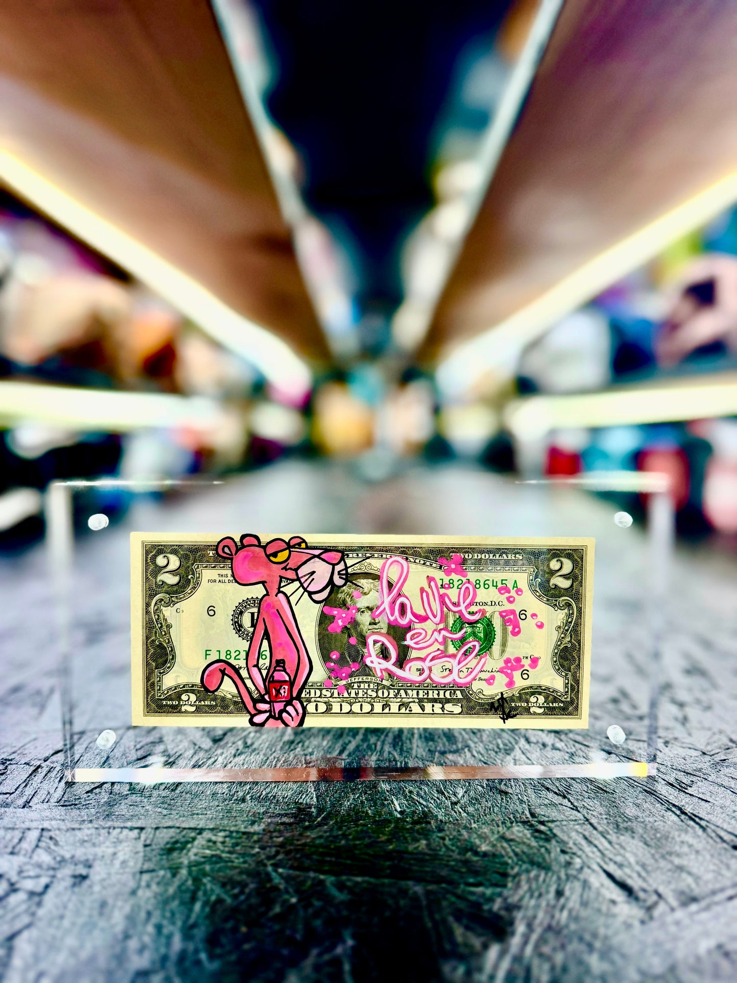 Pink Panther $2 Dollar Bill Art 6.0