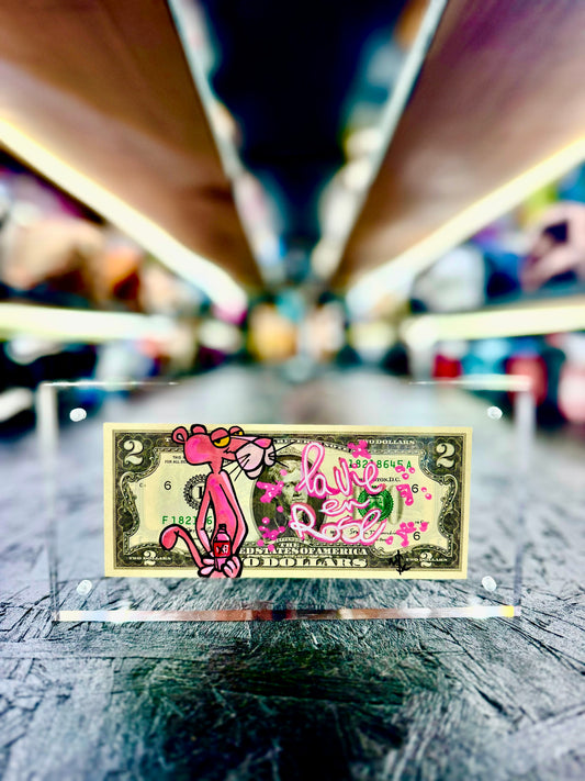 Pink Panther $2 Dollar Bill Art 6.0