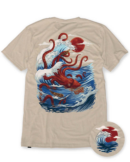 Men's Graphic Tee - Screenprinted T-Shirt (Ocean Wrath)