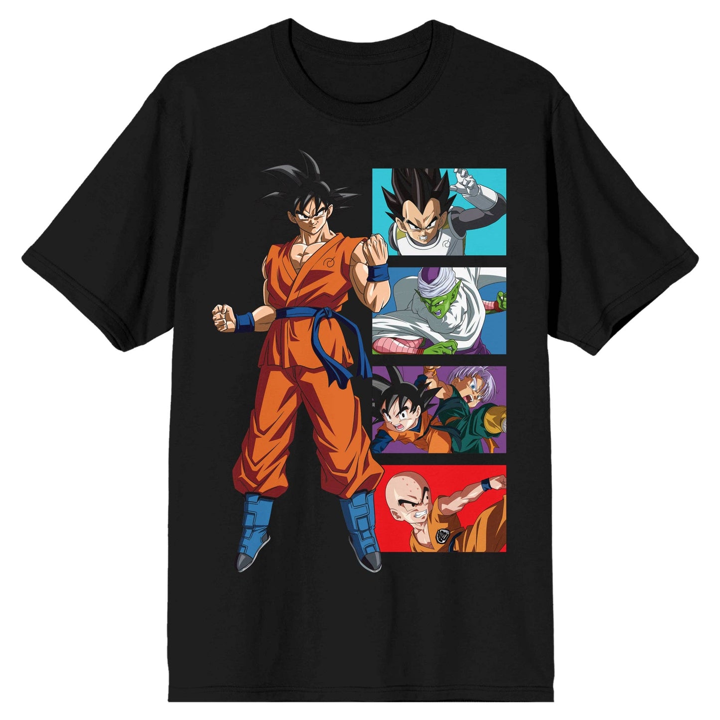 Dragon Ball Super Goku Character Panels Men's Black T-shirt