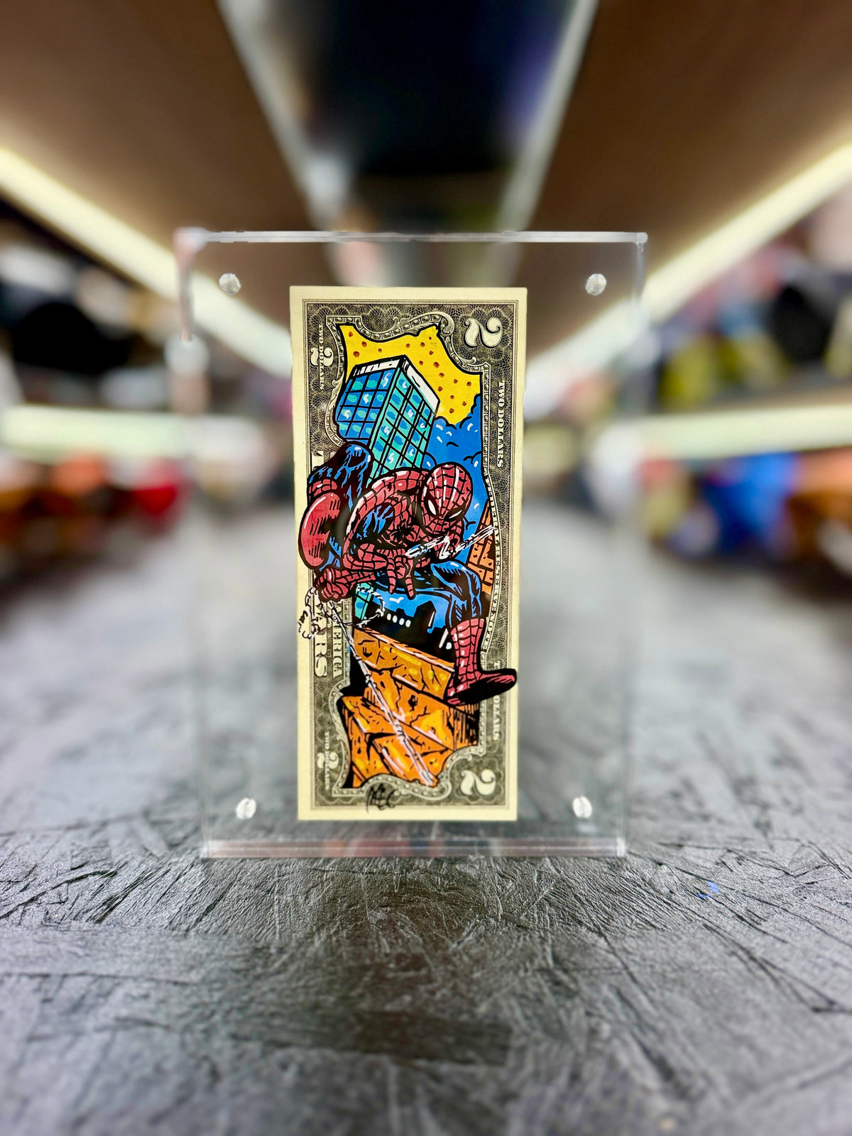 Spiderman $2 Dollar Bill Art 10.4