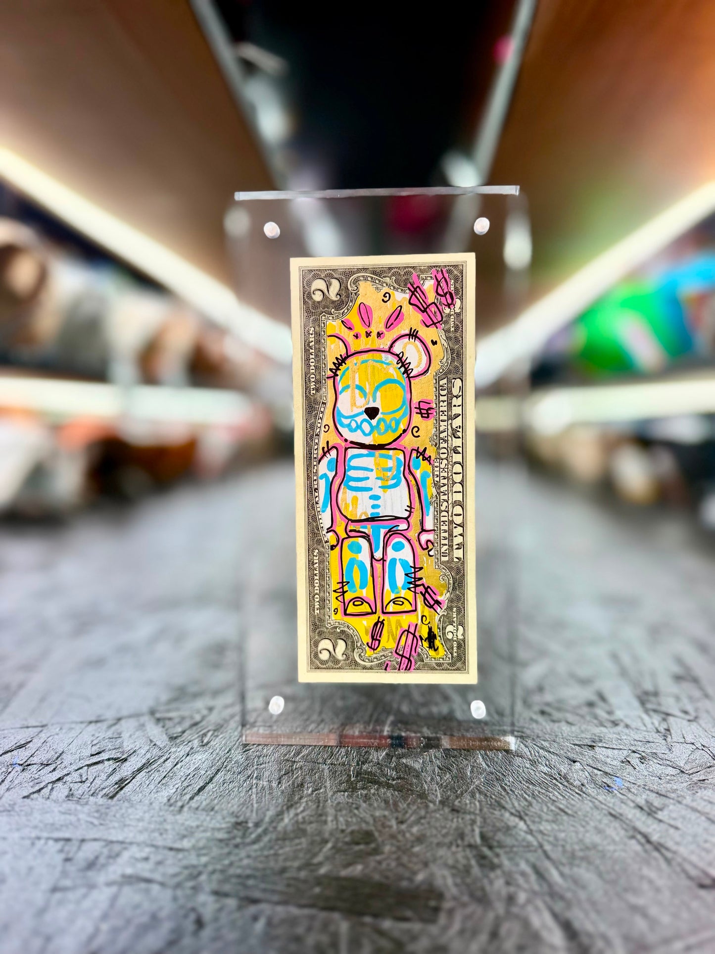 Bear Brick $2 Dollar Bill Art 10.1