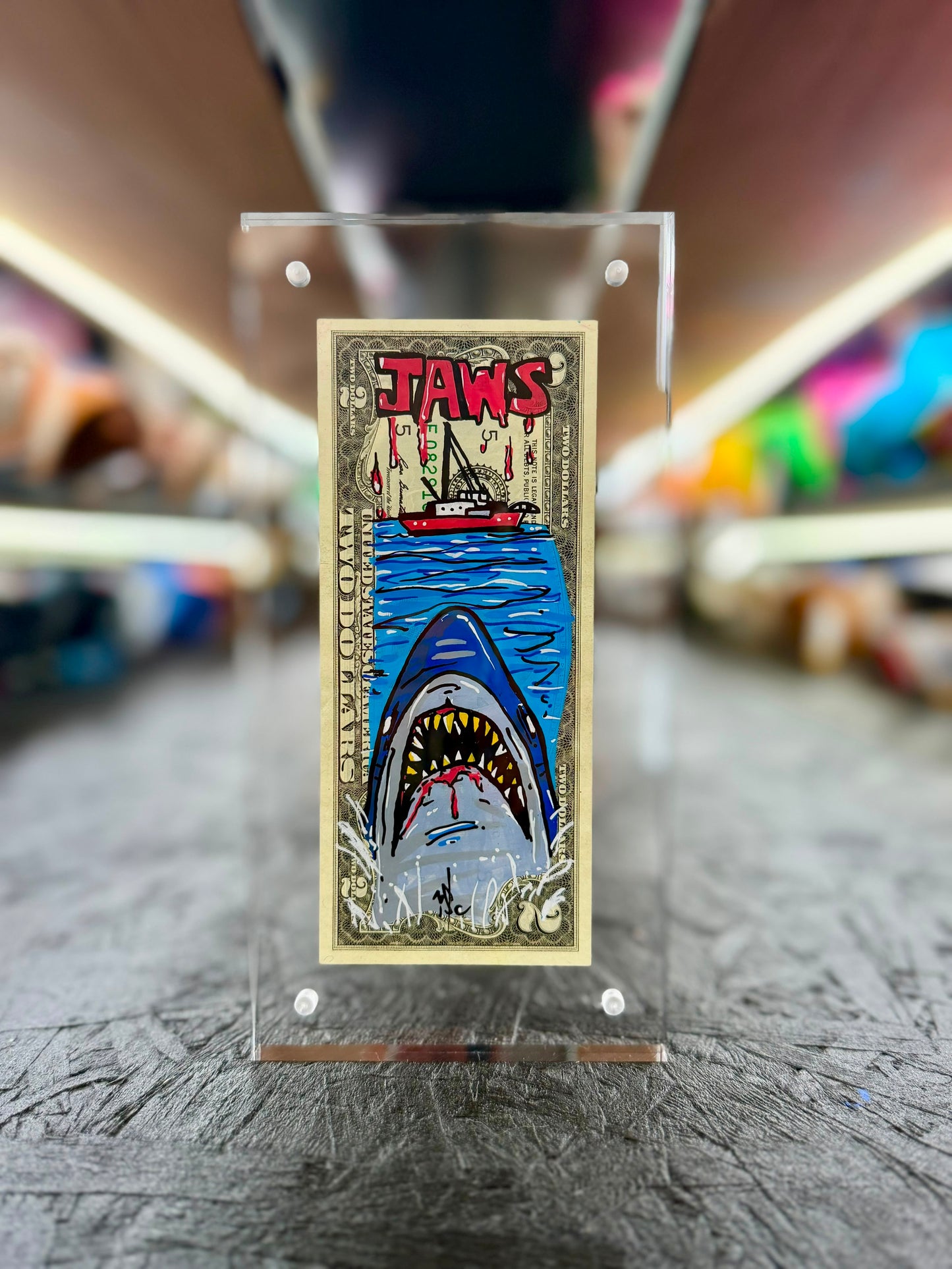 Jaws $2 Dollar Bill Art 10.3