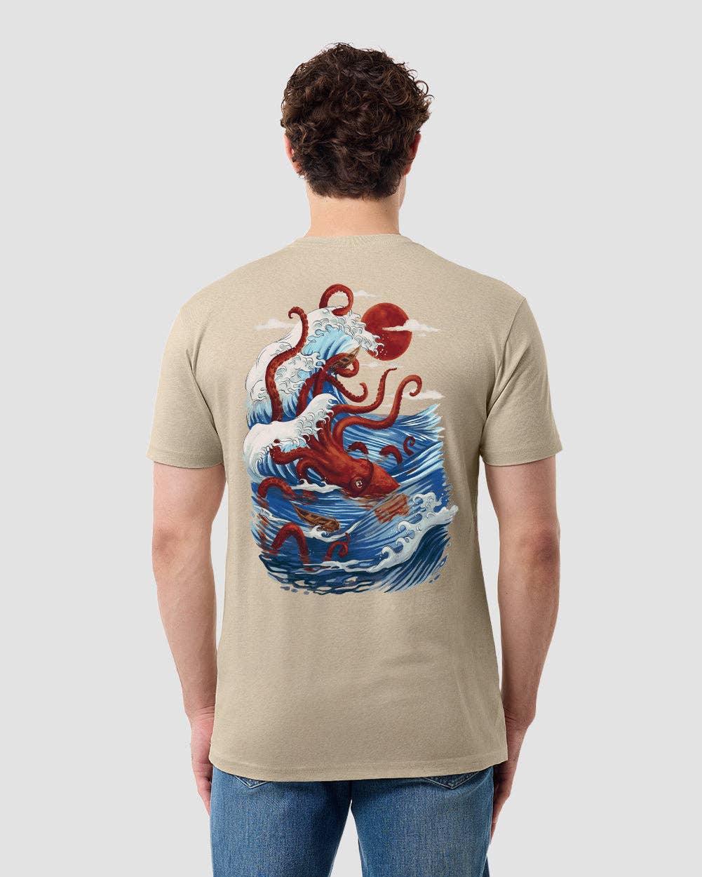 Men's Graphic Tee - Screenprinted T-Shirt (Ocean Wrath)