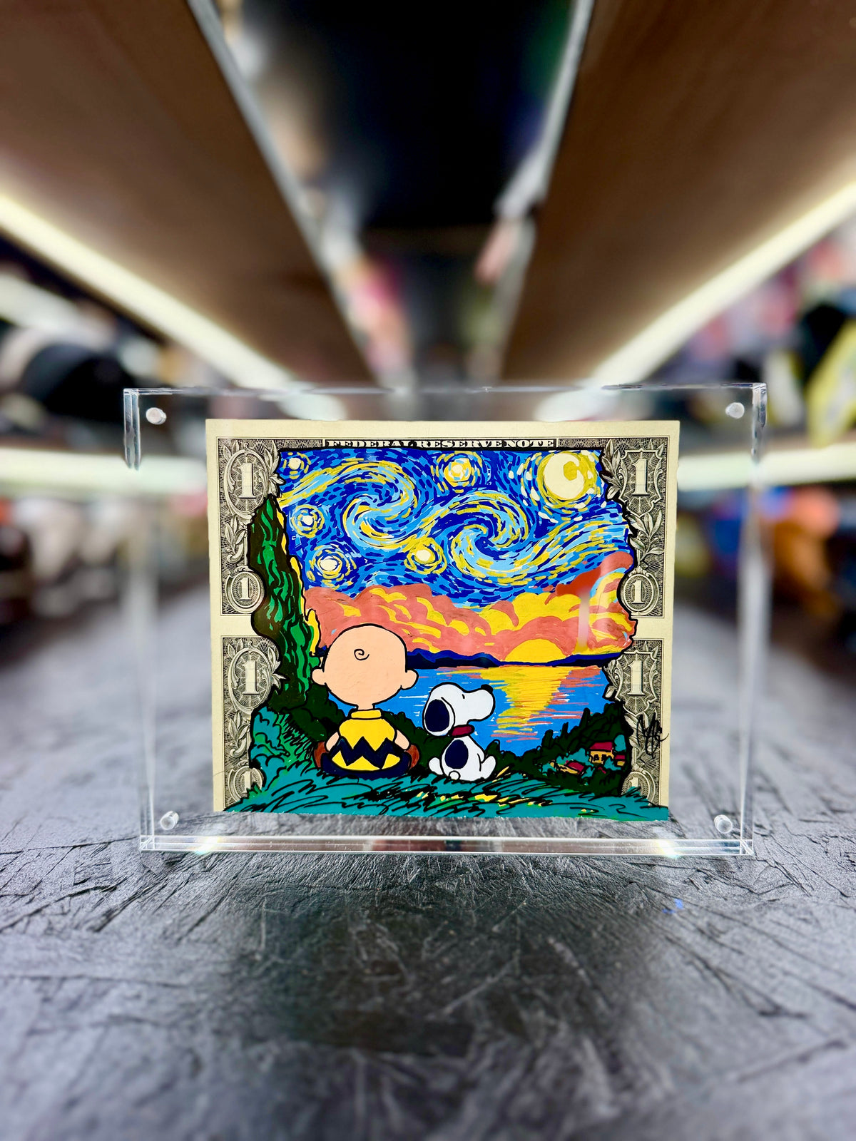 Snoopy Uncut $1 Dollar Bill Art