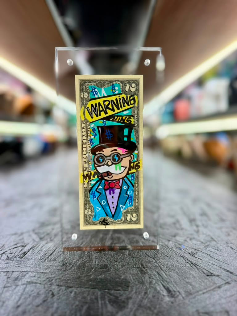 Mr Monopoly $2 Dollar Bill Art 14.5