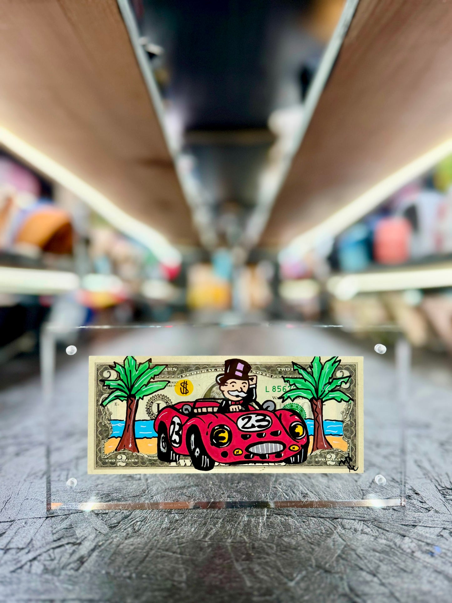 Mr Monopoly $2 Dollar Bill Art 14.9