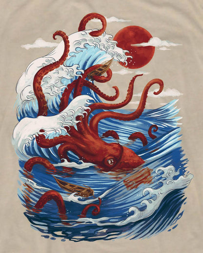 Men's Graphic Tee - Screenprinted T-Shirt (Ocean Wrath)