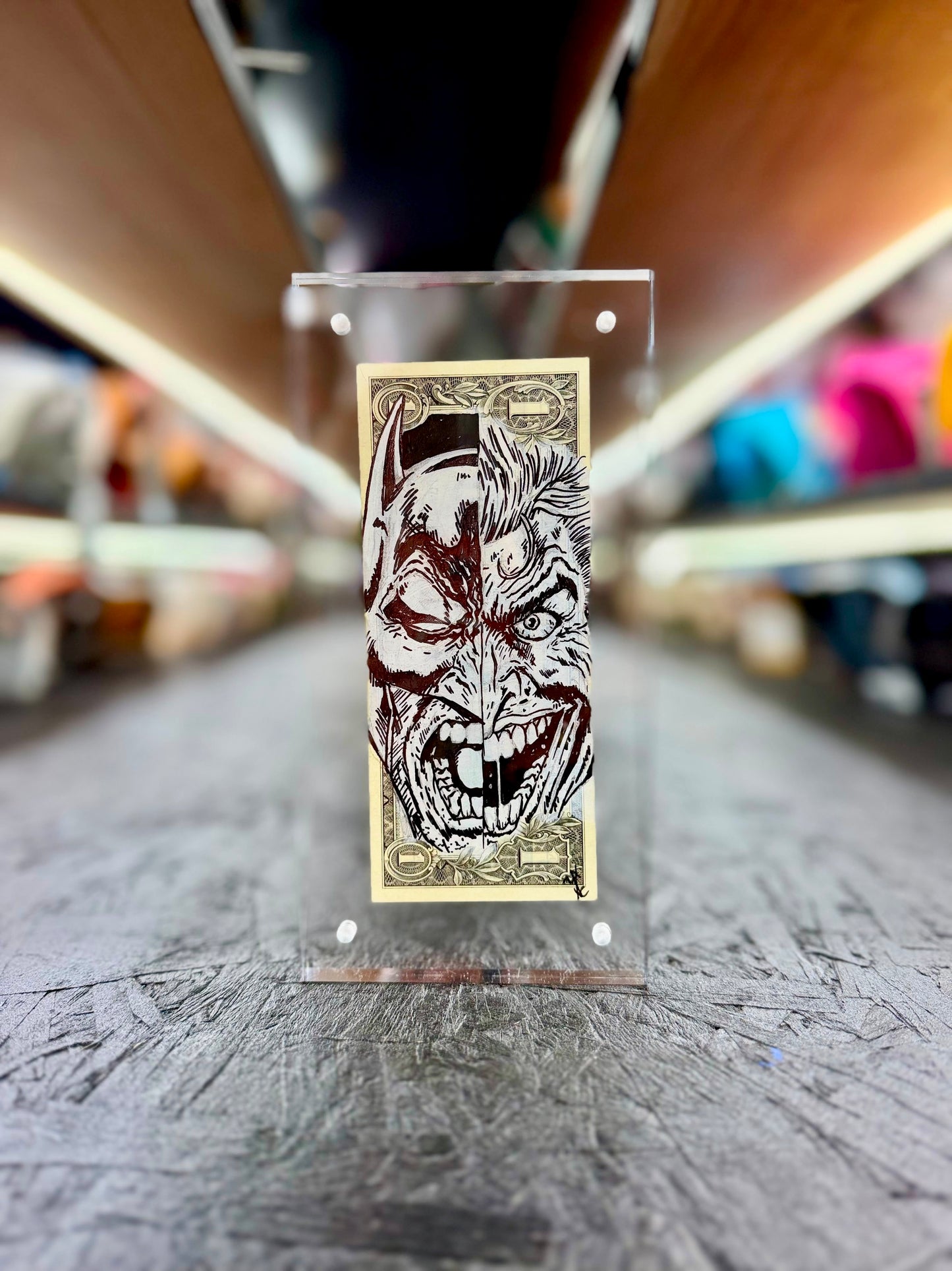 Batman / Joker $1 Dollar Bill Art 10.5