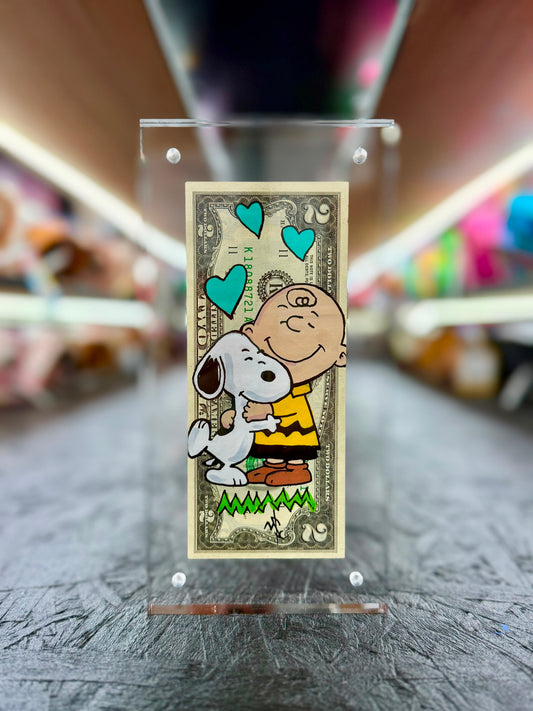 Snoopy $2 Dollar Bill Art 15.0