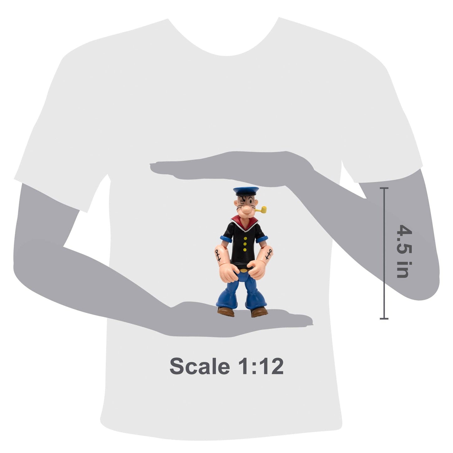 Popeye Classics Action Figure: Popeye 1st Appearance - black shirt