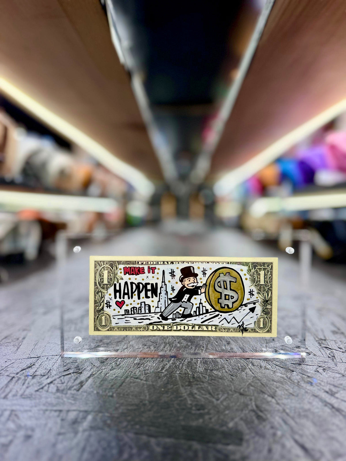 Mr Monopoly $1 Dollar Bill Art 35.9
