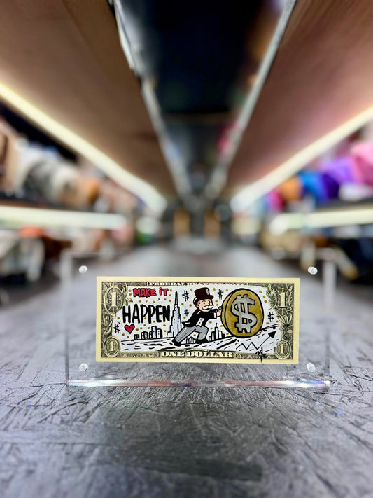 Mr Monopoly $1 Dollar Bill Art 35.9