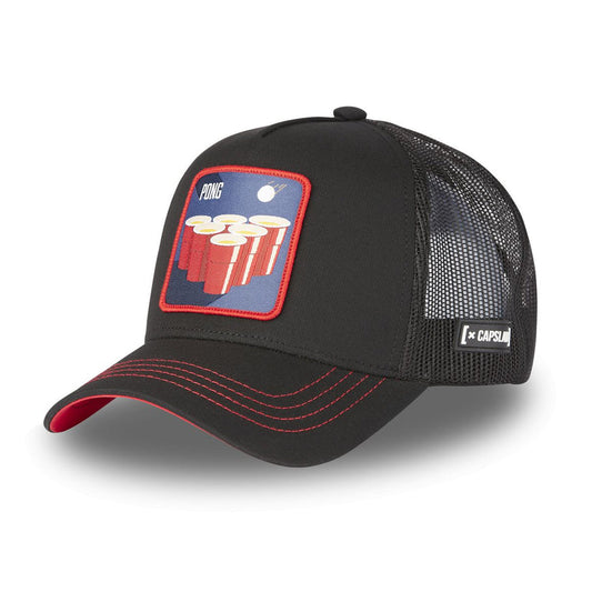 Cocktail Beer Pong Black Trucker hat