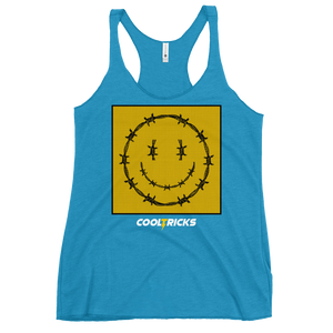 HAPPY BARBED WIRE Racerback Tank